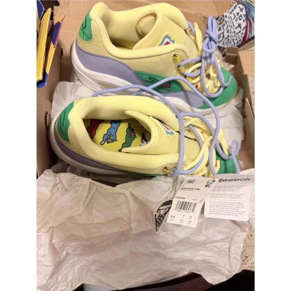 Reebok shoes - Reebok Question - Question - FZ4345 - Yellow, Manufacturer: Fil Yellow/Lilac Glow/White 3
