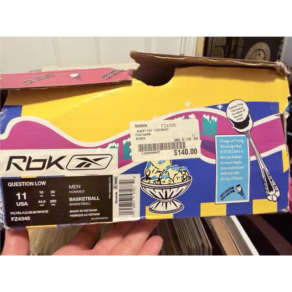 Reebok shoes - Reebok Question - Question - FZ4345 - Yellow, Manufacturer: Fil Yellow/Lilac Glow/White 4
