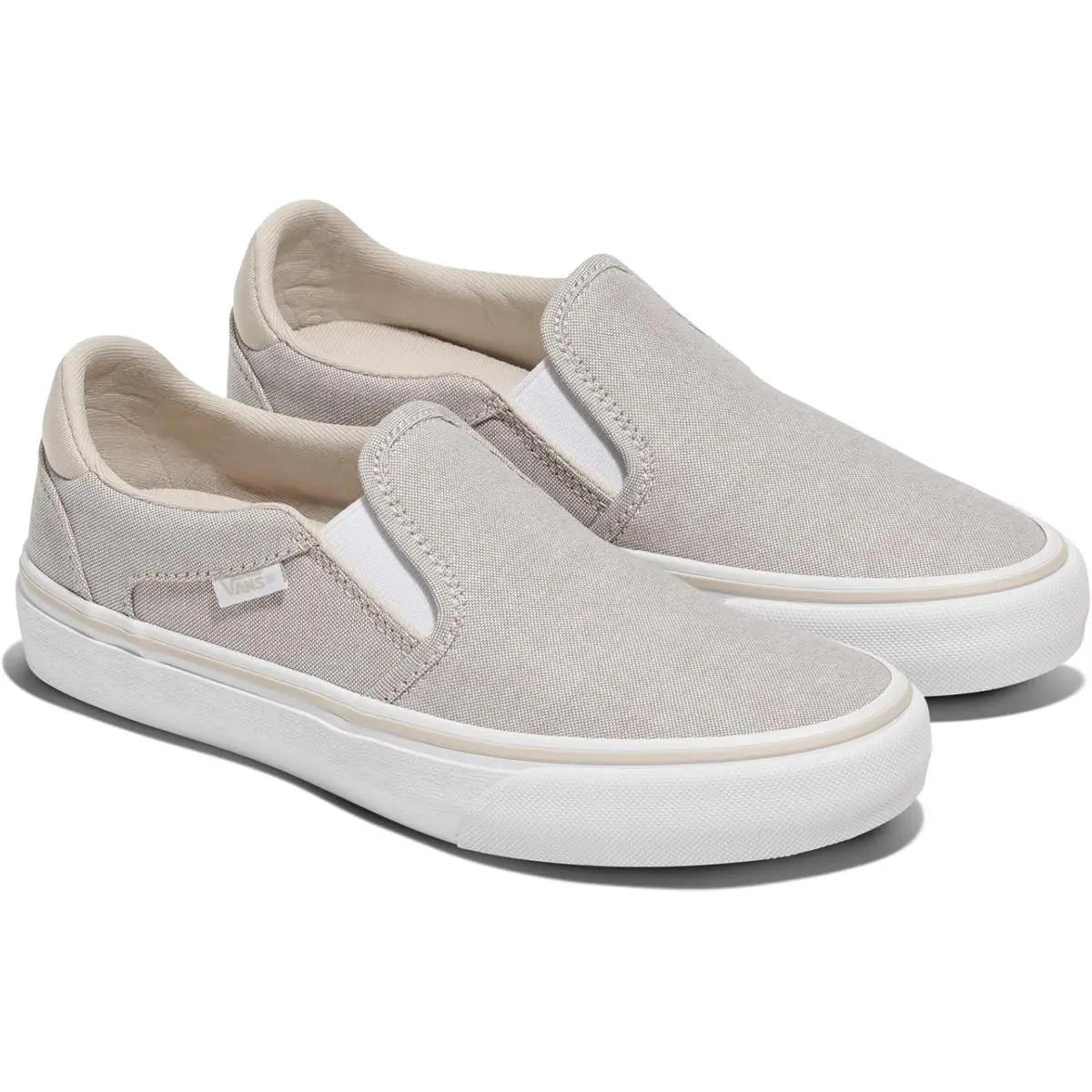 Vans Womens Asher Deluxe Slip-on Shoe in Summer Canvas Taupe Size 9