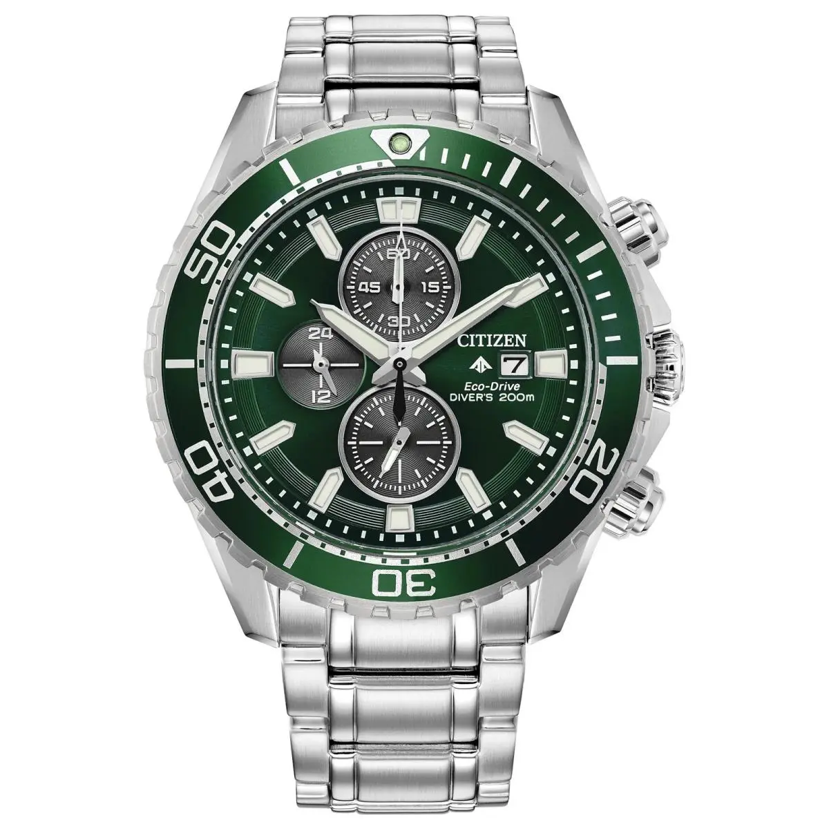 Citizen Eco-drive Promaster Dive Chronograph Green Dial Mens Watch CA0820-50X