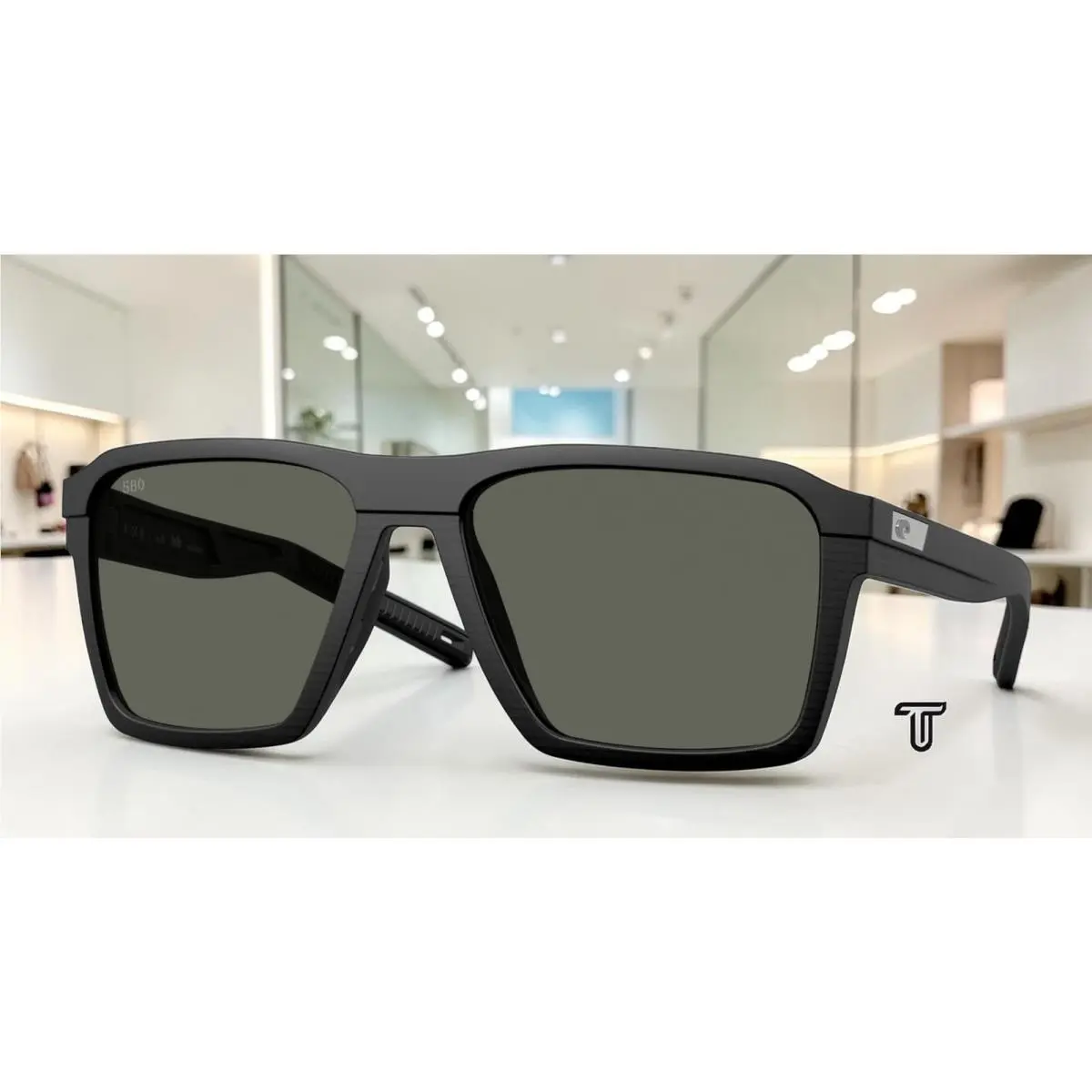 Costa 6S9083 908305 Antille Netplus Black Gray Polarized 58 mm Men`s Sunglasses - Frame: Netplus Black, Lens: Gray