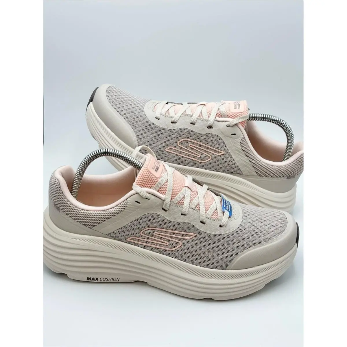 Skechers Max Cushioning Endeavor Running Athletic Walking Shoes Light Pink Cream