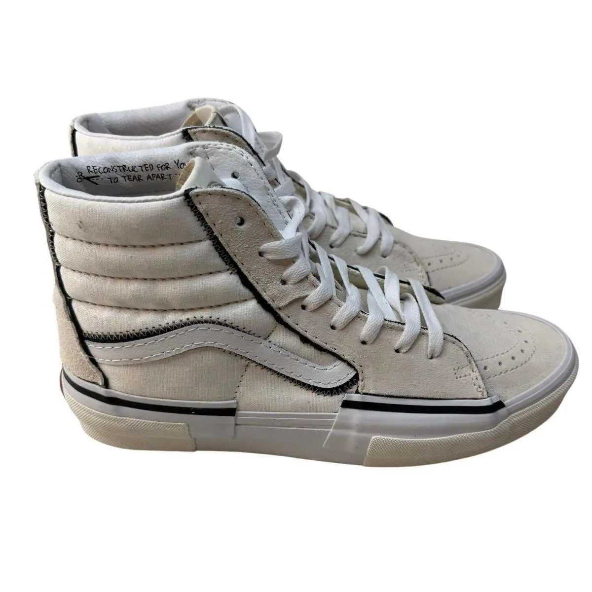 Vans Sk8-Hi Reconstructed Marshmallow White Sneakers VN0A4BV6V86 Mens 9.5