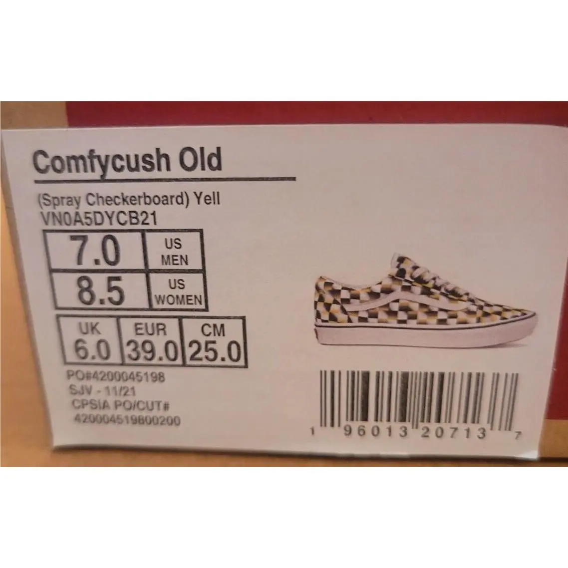Vans shoes - VANS ComfyCush - ComfyCush - VN0A5DYCB21 - Yellow/True White (UPC: 196013207137) 7