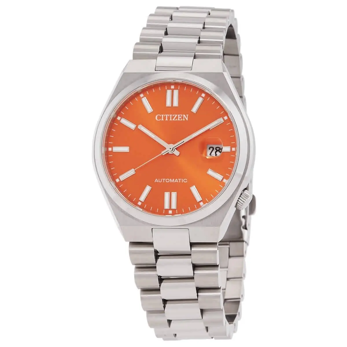 Citizen NJ0151-53Z Tsuyosa Orange Dial 40 mm Men`s Watch - Silver-tone, Dial: Orange, Band: Silver-tone
