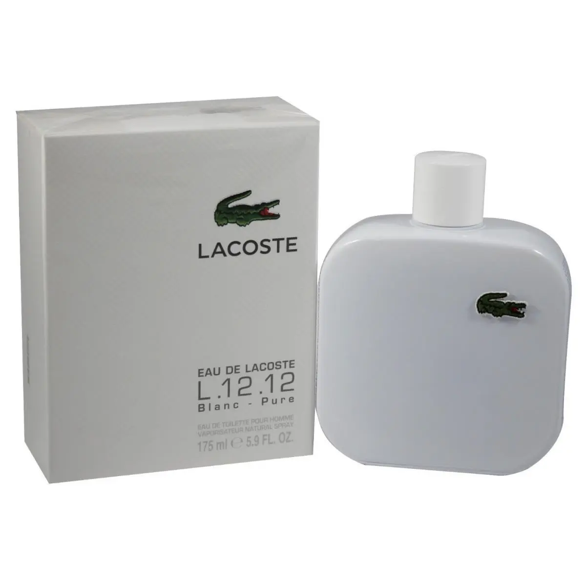 L.12.12 Blanc Pure Men 5.9 OZ 175 ML Eau De Toilette Spray Box by Lacoste
