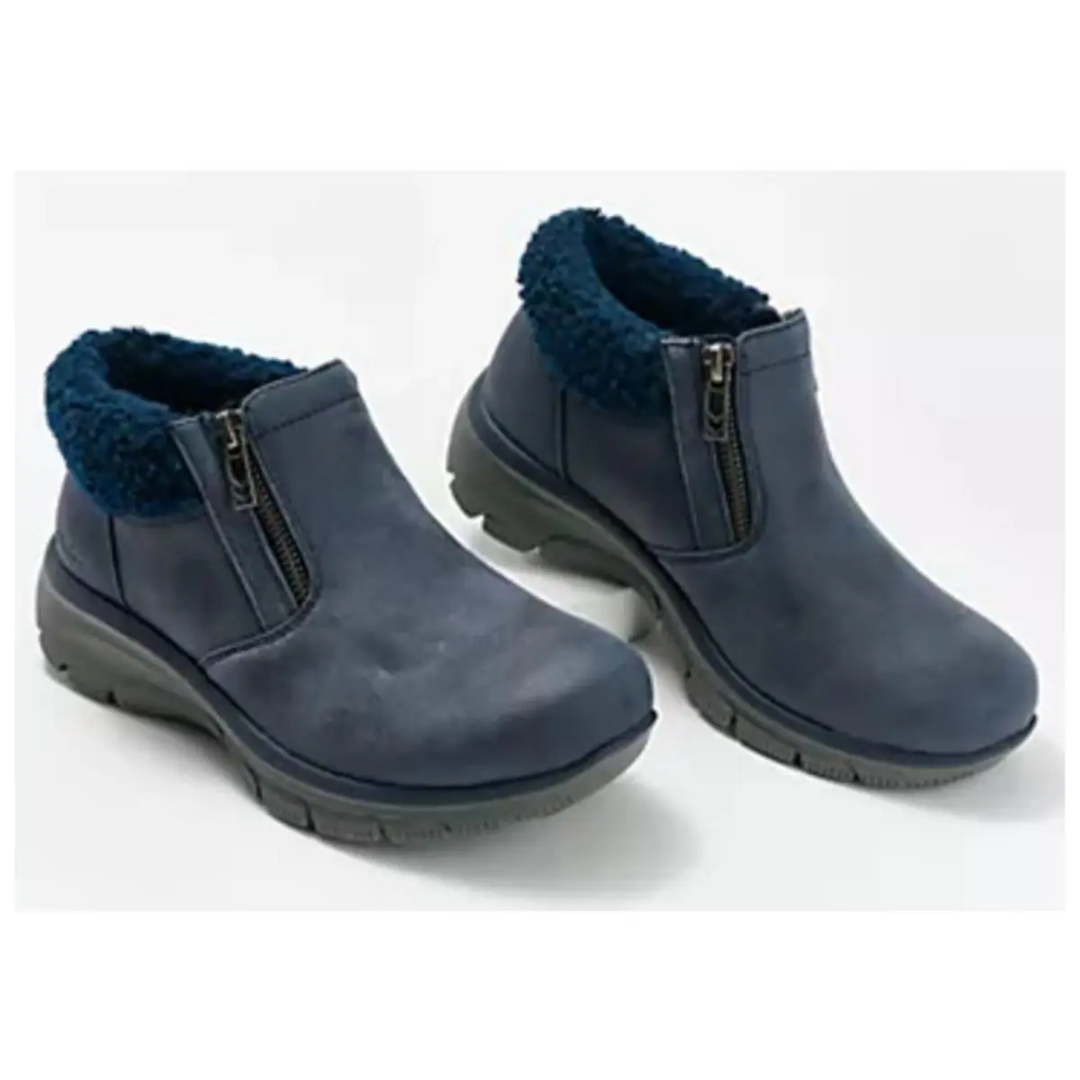 Skechers Womens Easy Going Ankle Boots US 6 Navy Blue Water Repellent Lined