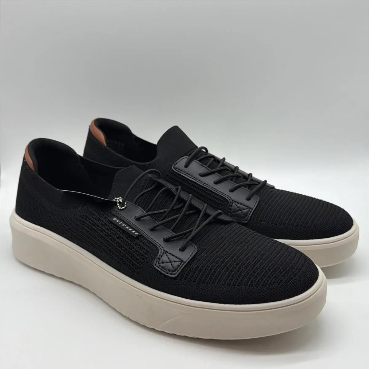 Skechers Court Break Schooner Slip-in Sneaker Men`s Size 12 Black 183177BLK