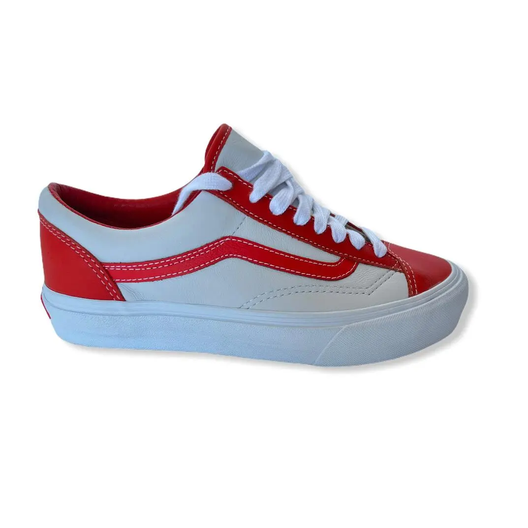 Vans Ultracush Leather Sneakers Size Men 7 Women 8.5 Style 36 Vlt Lx Orange