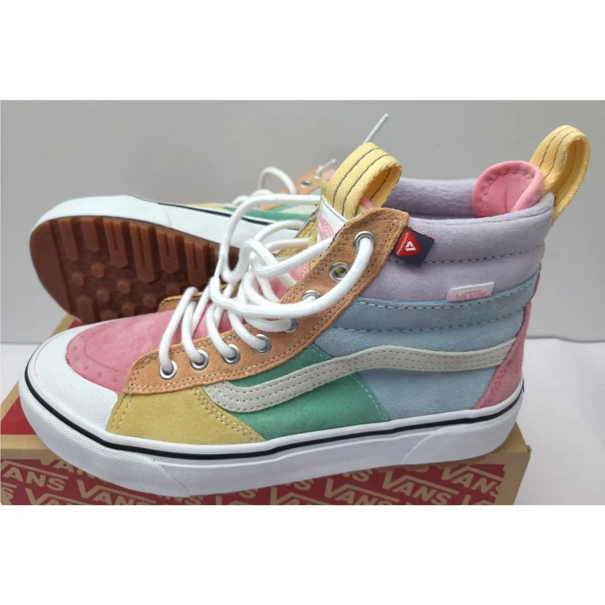 Womens Vans Sk8-Hi Mte-2 Size 9 Pastel Pink/green/blue/yellow Colorblock