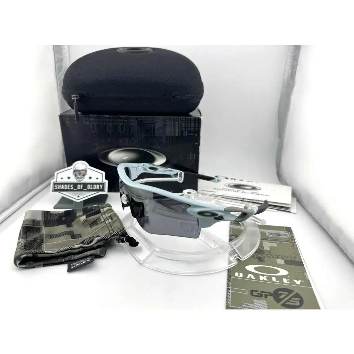 Radarlock Path GP75 Matte Blue Ice W/ Black Iridium Sunglasses OO9181-10 by Oakley