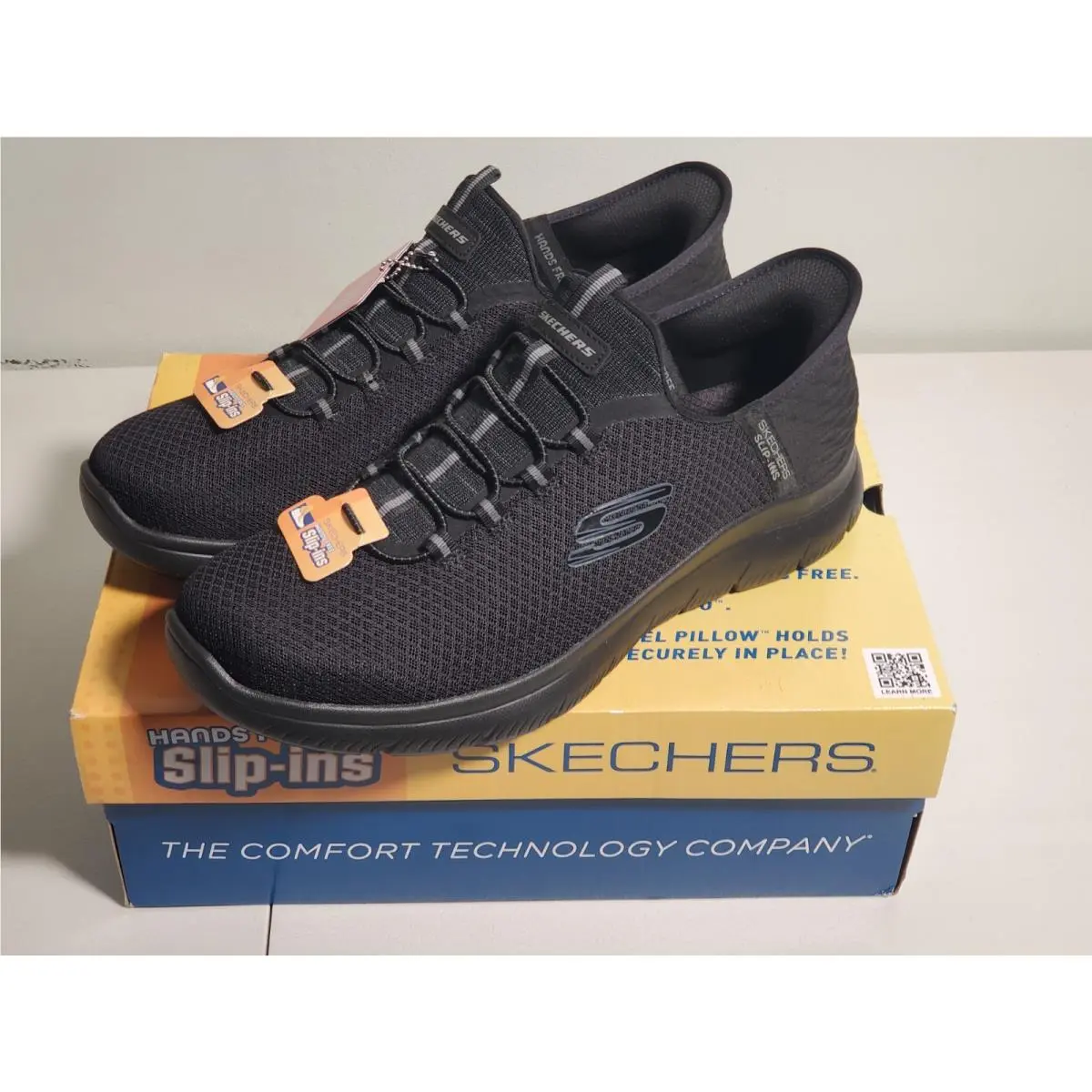 Mens Skechers Slip-ins Slip On Shoes Black Size 12 Wide Fit 232457W Sneaker