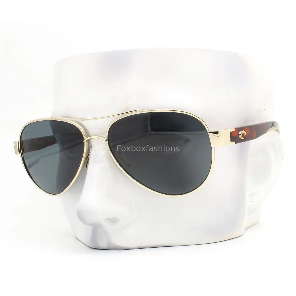 Costa Del Mar Loreto Sunglasses Pale Gold Gray Polarized Plastic 580P with Case