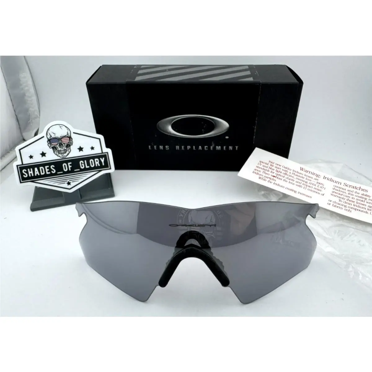 M Frame Heater Slate Iridium Lens Nose Pad Sunglasses Vtg Box by Oakley