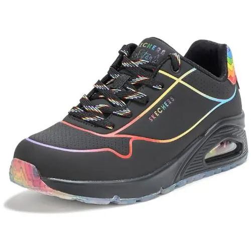 Skechers Women`s Uno Drizzl`n Rainbow Black US 7.5