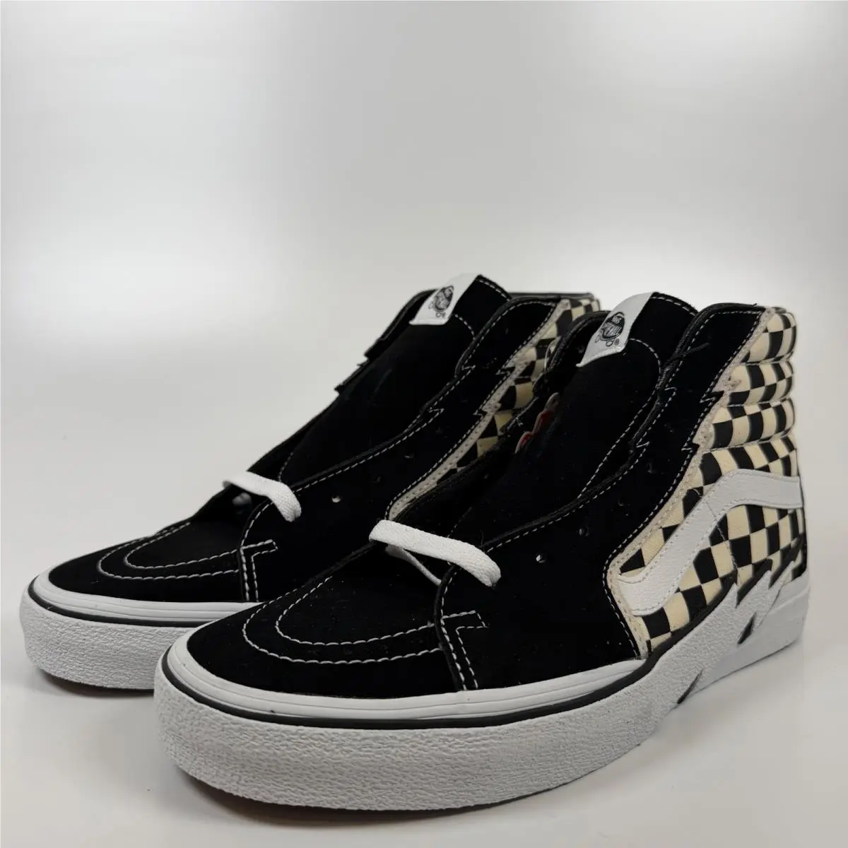 Vans Sk8-Hi Bolt Checkerboard Black White Men 10.5 Sneakers VN0A5JIVA04