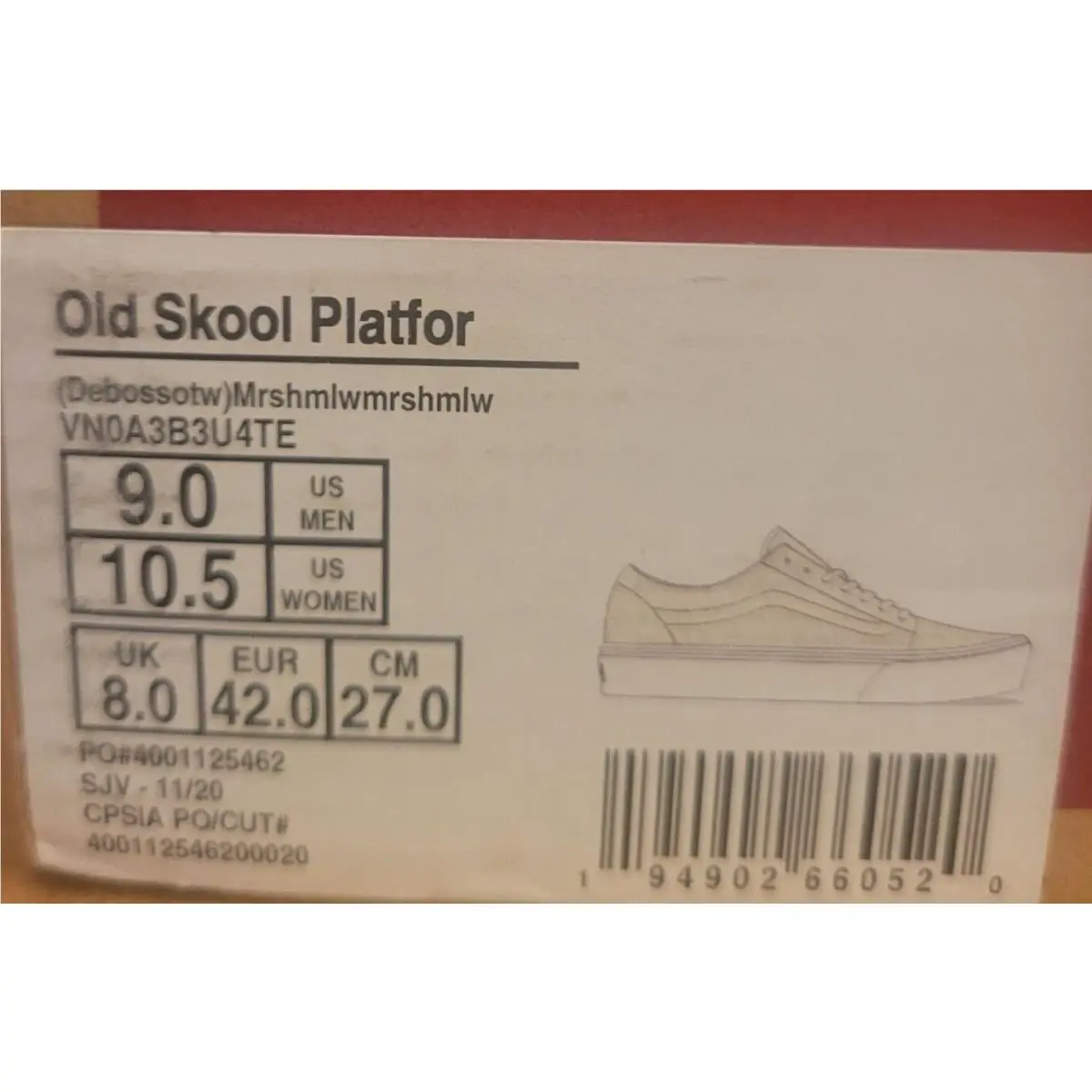 Vans shoes - VANS Old Skool - Old Skool - VN0A3B3U4TE - Marshmallow/Marshmallow (UPC: 194902660520) 9