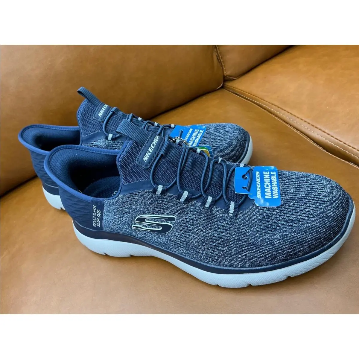 Skechers Slip-ins Summits Key Pace Mens 7.5 Navy Blue Hands Free 232469/NVY