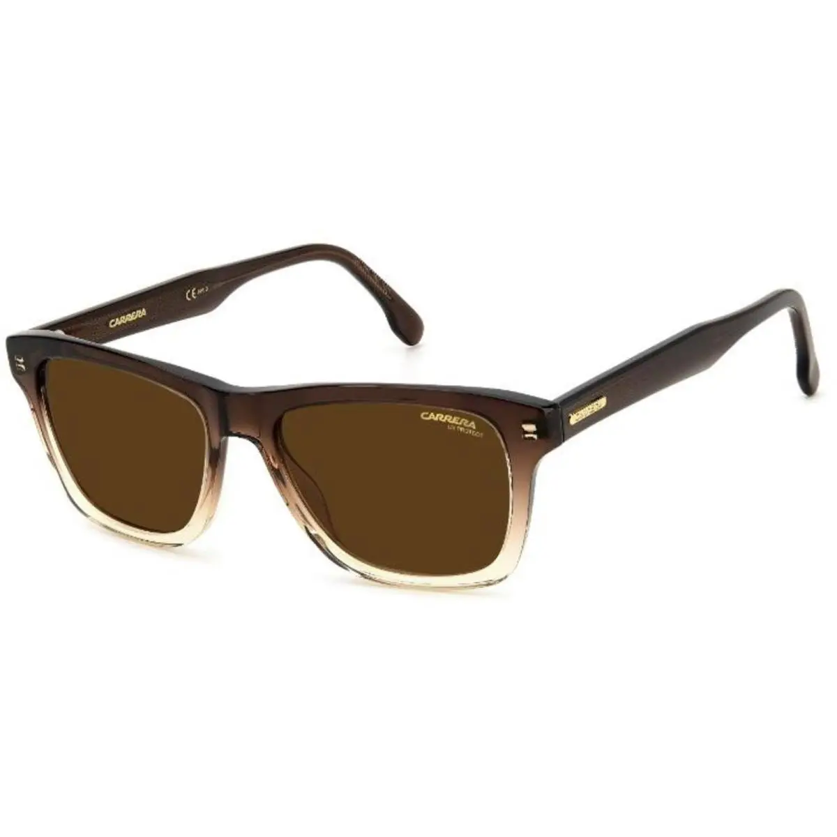 Carrera Men`s Sunglasses Brown Caramel Square Full Rim Acetate Frame 266/S 00MY