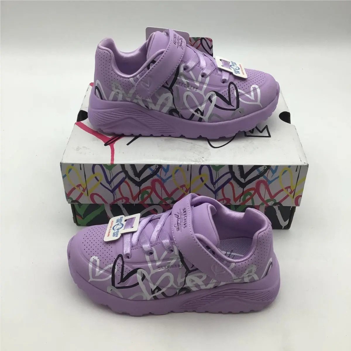Skechers Toddler Uno Lite Love Levitate Jgoldcrown Lavender 314078N Size 10