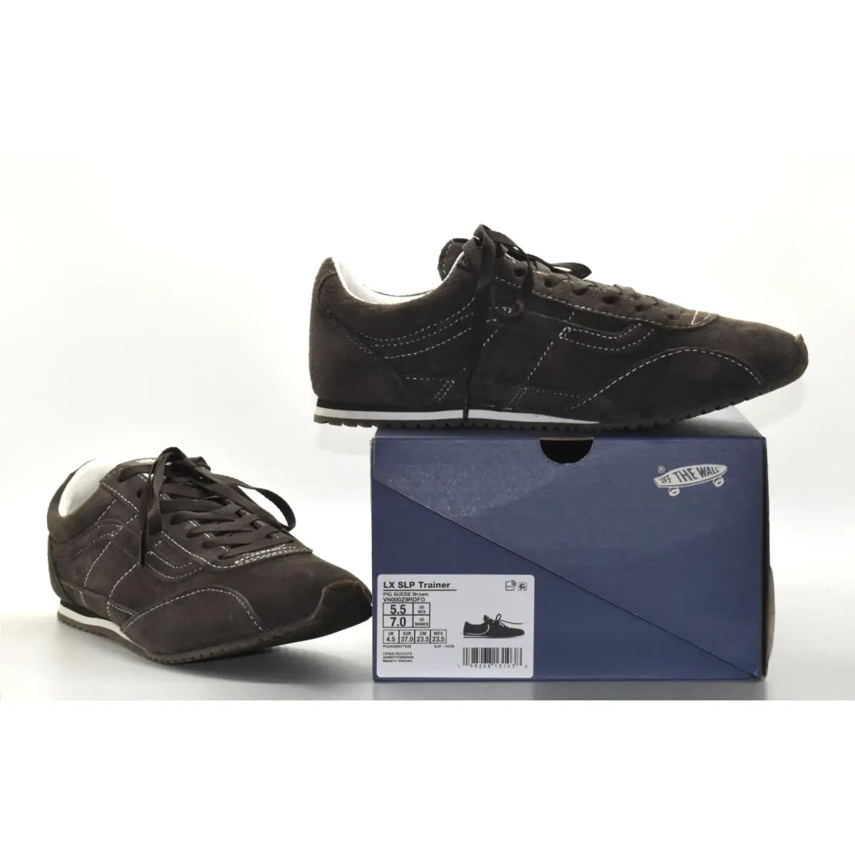 B5 Vans LX Slp Pig Suede Brown Unisex Trainers VN000Z9RDFO Size M5.5 W7