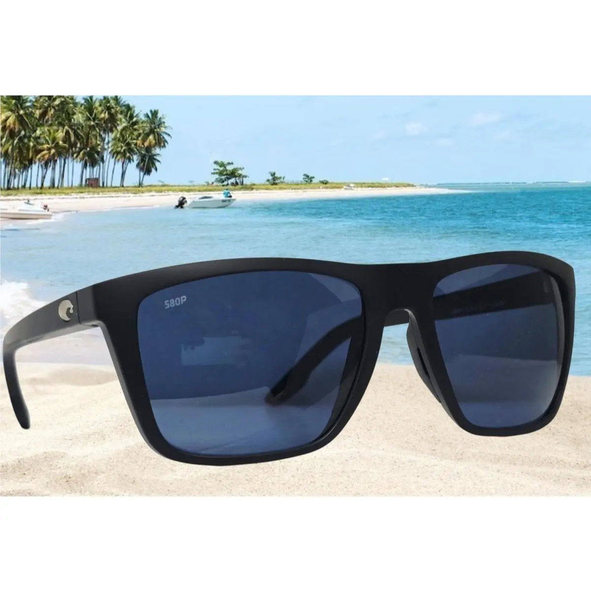 Costa Del Mar Matte Black/gray Mainsail XL Polarized 580P Sunglasses