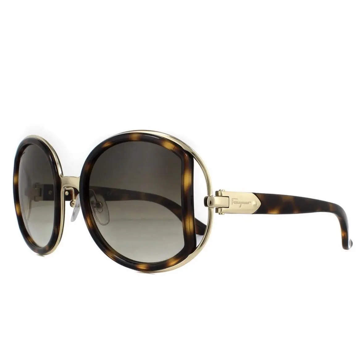 Sunglasses SF719s 238 Dark Tortoise Women`s Round by Salvatore Ferragamo
