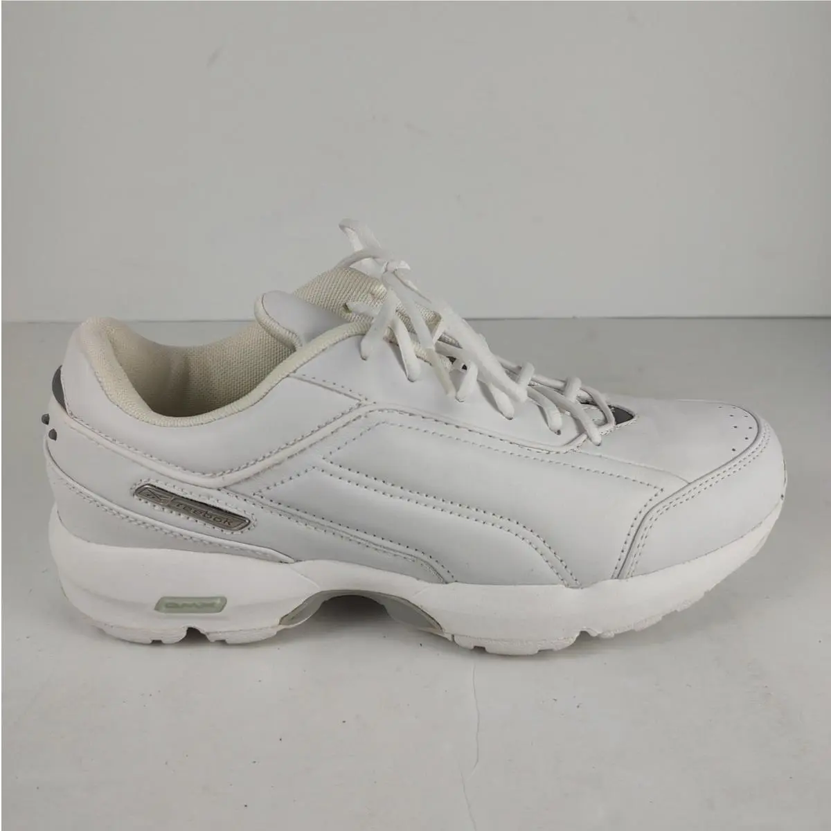 Vtg Deadstock Reebok Platinum Dmx Walk White Leather Sneakers Womens Size 8