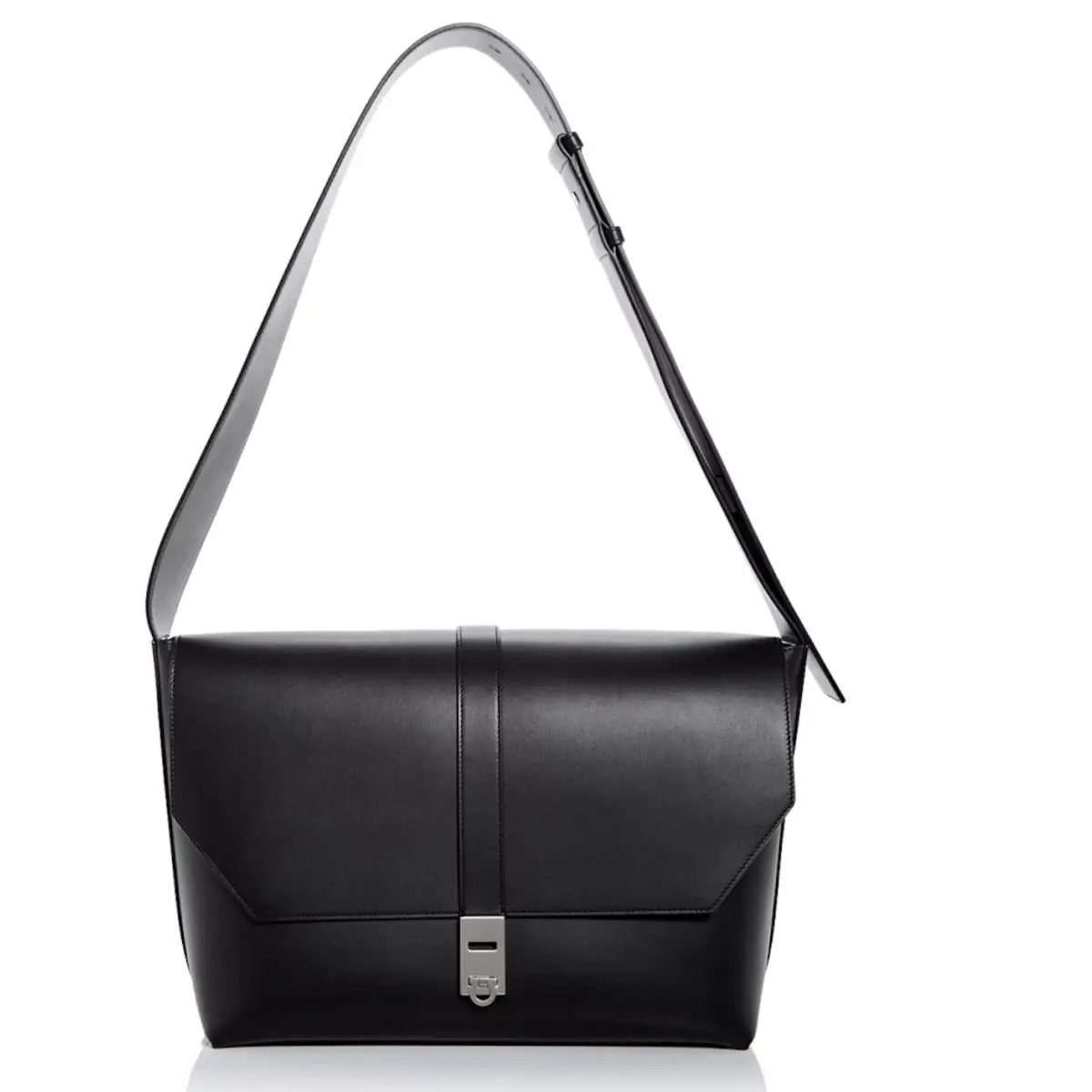 Salvatore Ferragamo Raffael Black Leather Large Shoulder Bag