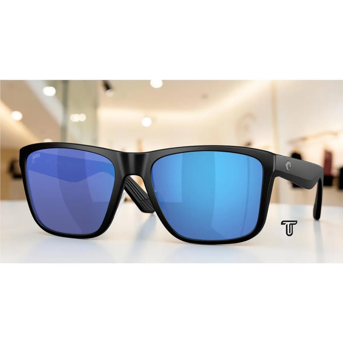 Costa 6S9126 01 Los Alijos Matte Black Blue Mirror Polarized 59mm Men Sunglasses