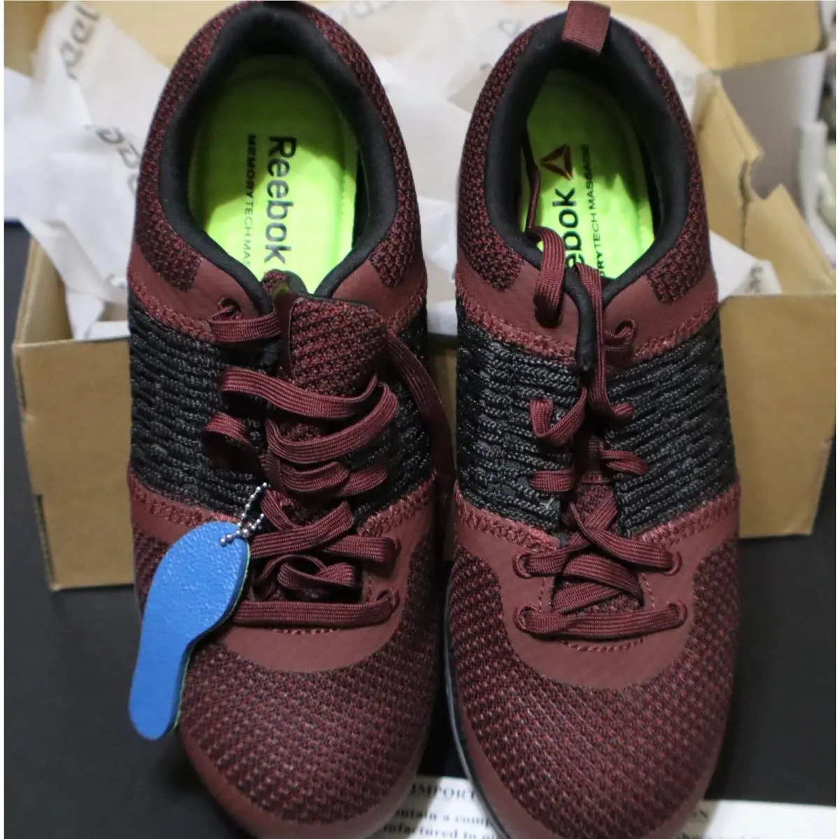 Reebok Women`s Print Ultk Safety Shoes - Burgundy/black - 10.5 W Comp Toe