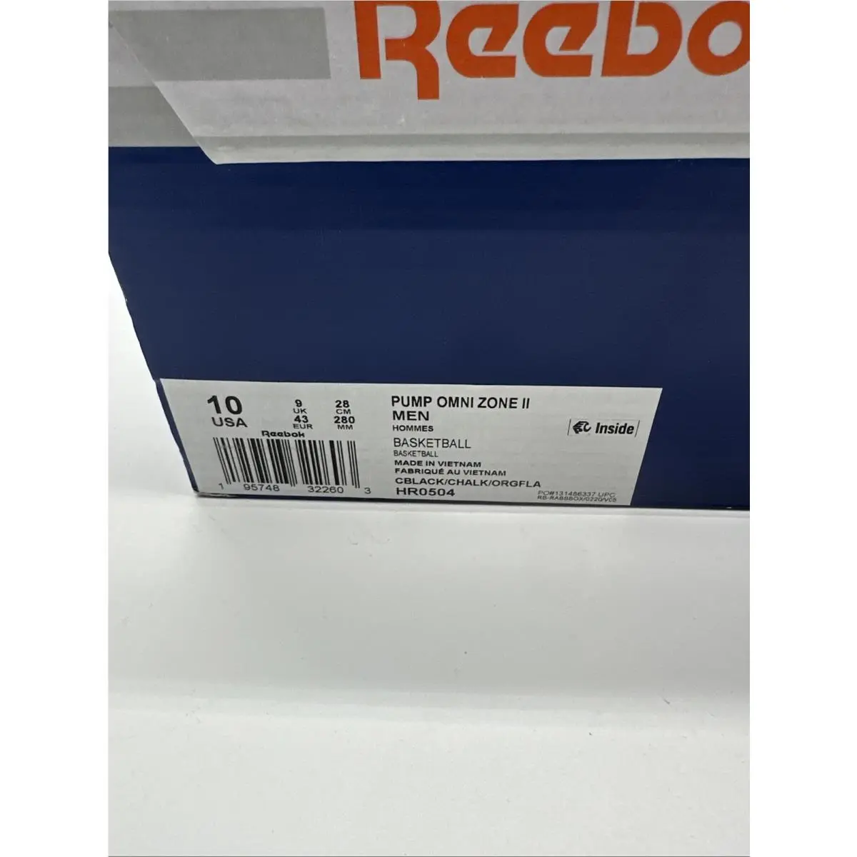 Reebok shoes - Reebok Pump Omni Zone II - HR0504 - Black, Manufacturer: Core Black/Chalk/Orange 8