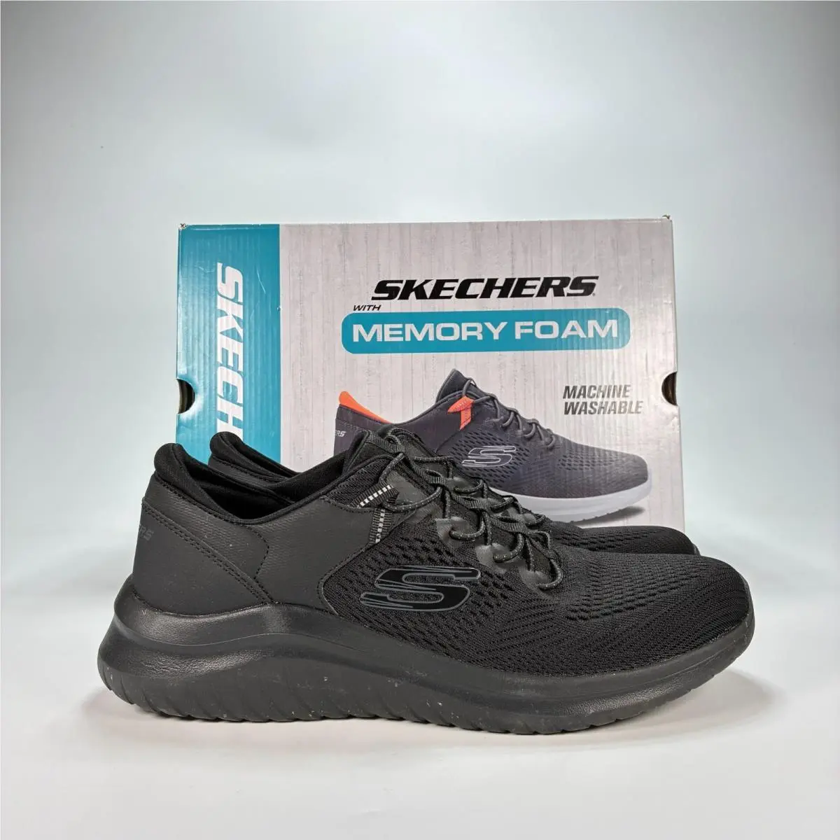 Skechers Ultra Flex 2.0 Kerlem Black Slip On Sneakers Shoes 56290 Mens Size 10.5