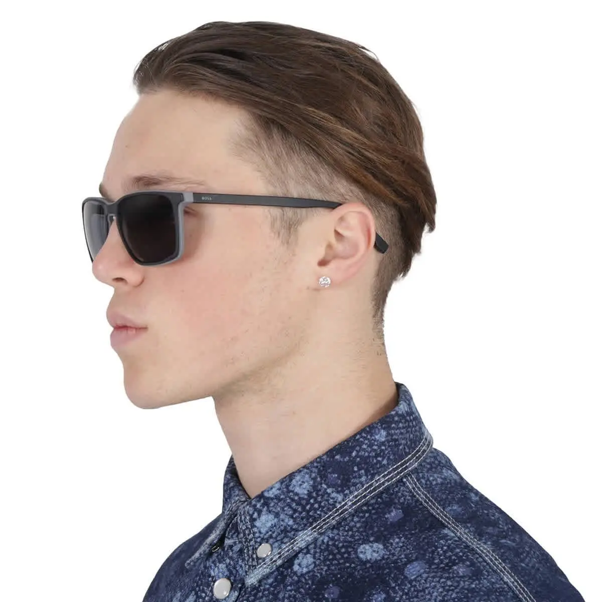 Grey Rectangular Men`s Sunglasses Boss 1556/O/S 0O6W/IR 57 by Hugo Boss