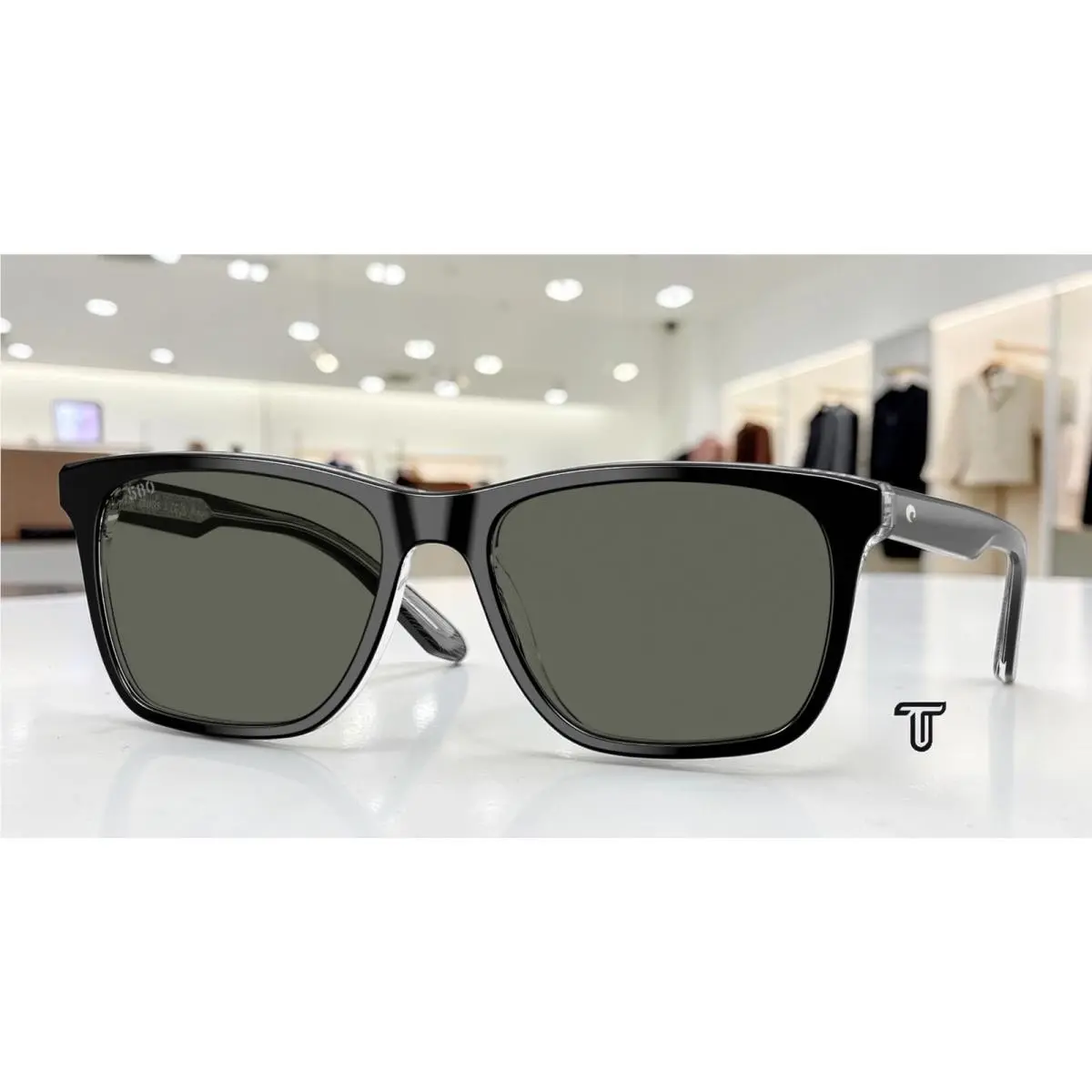 Costa Del Mar 6S2019 201901 Gravels Black Gray Polarized 57 mm Men`s Sunglasses