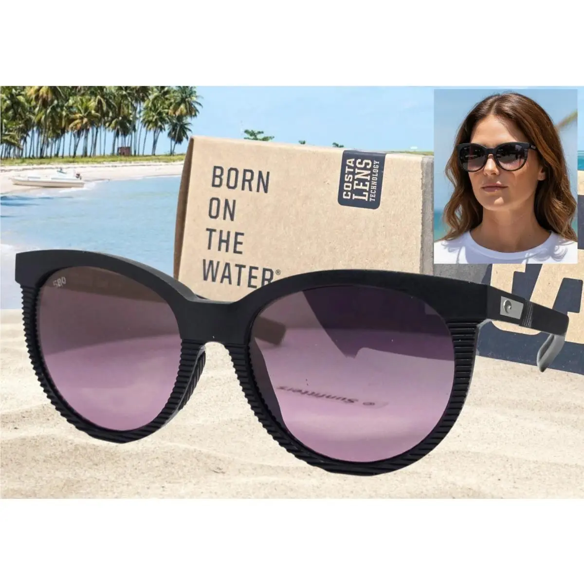 Costa Del Mar Gray/rose Gradient Victoria Polarized 580G Sunglasses