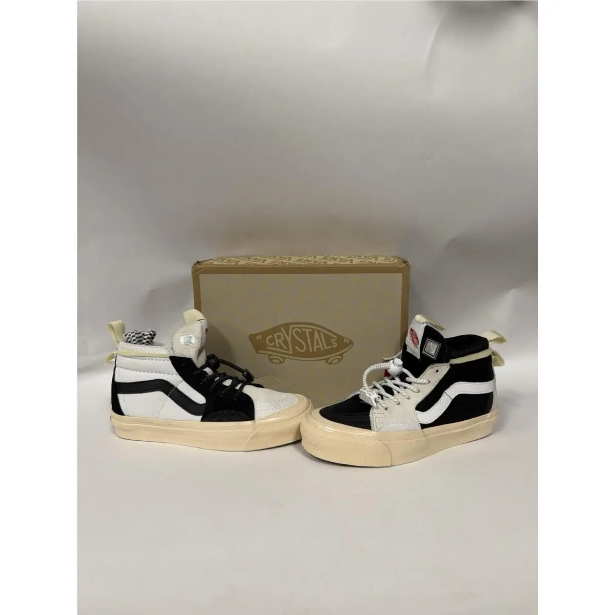 Vans Abc Advisory Board Crystals Sk8-Hi Ext Black White Mismatch Wmns Sz 5.5 C13