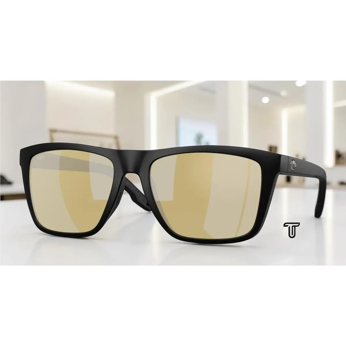Costa 6S9131 04 Mainsail Xl Black Sunrise Silver Polarized 59mm Men`s Sunglasses - Frame: Matte Black, Lens: Sunrise Silver Mirror