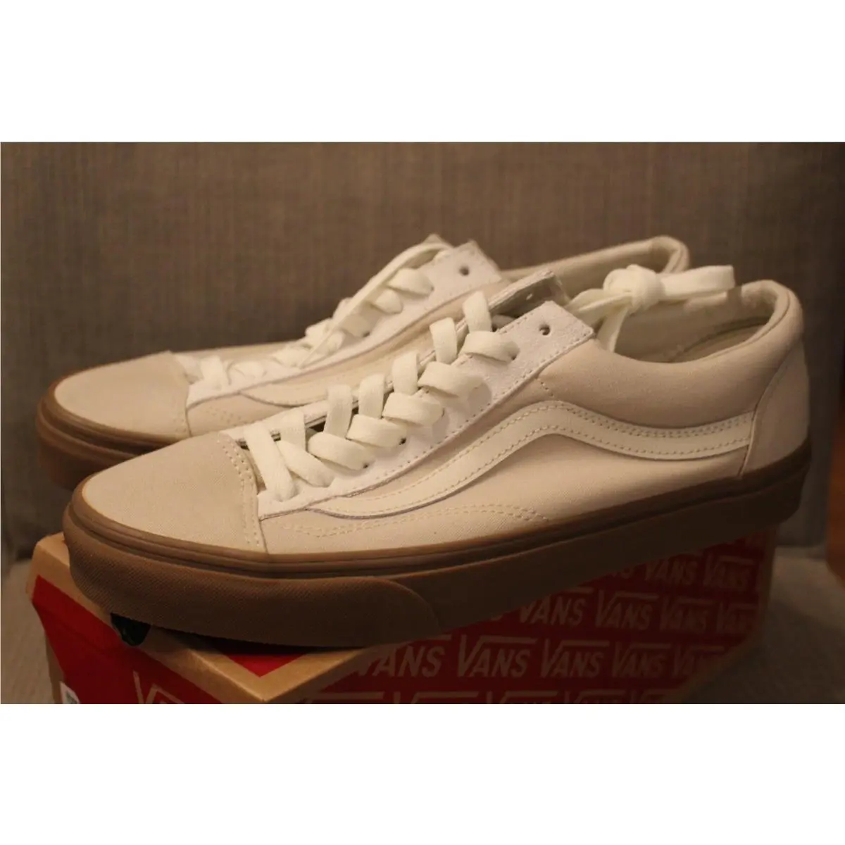Men`s Vans Style 36 Skate Shoes Light Brown / White Size 10