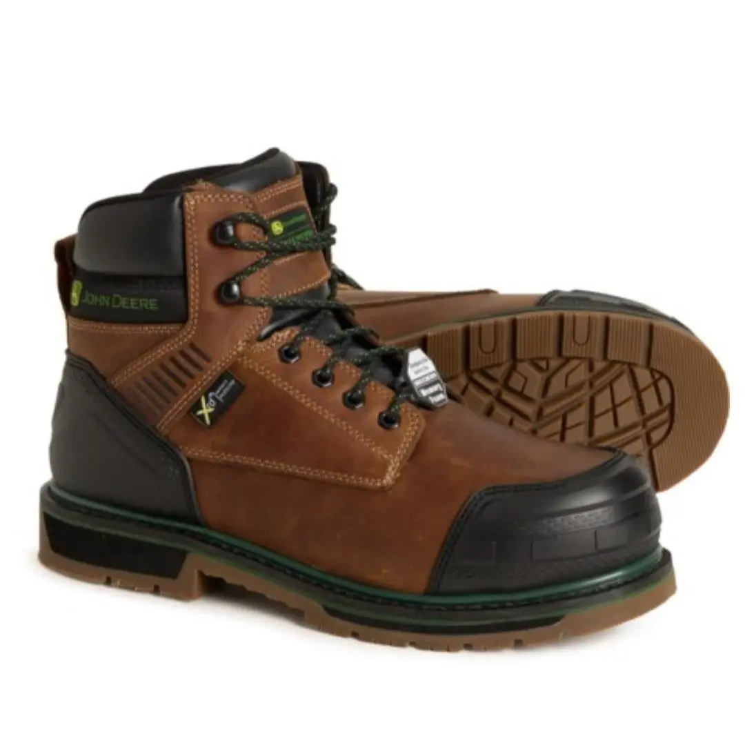 Skechers John Deere Men`s Work Boots Safety Toe Extra Wide Dark Brown US Size 10