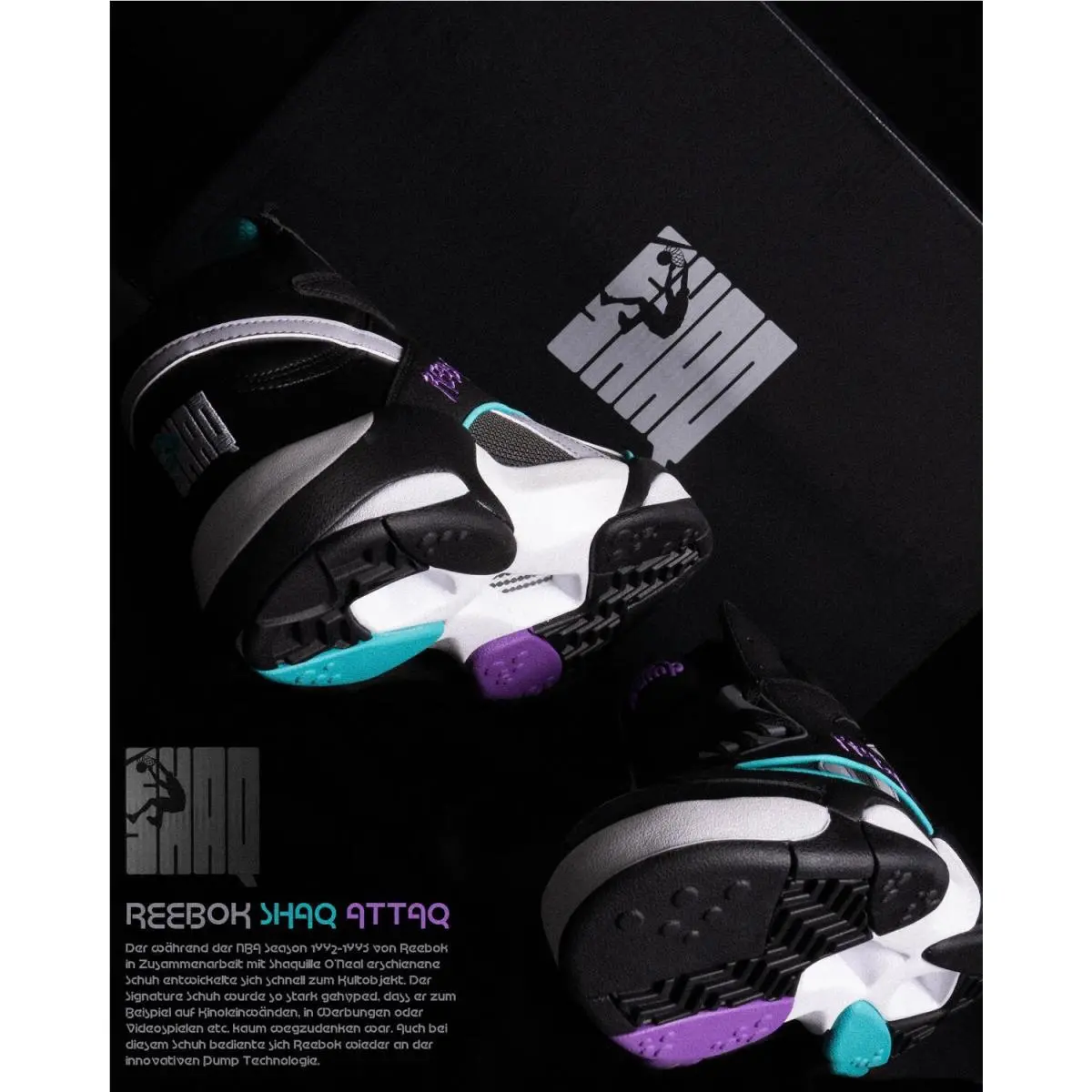 Reebok shoes - Reebok Shaq Attaq - Shaq Attaq - HR0501 - Core Black /Pure Grey/Footwear White 20