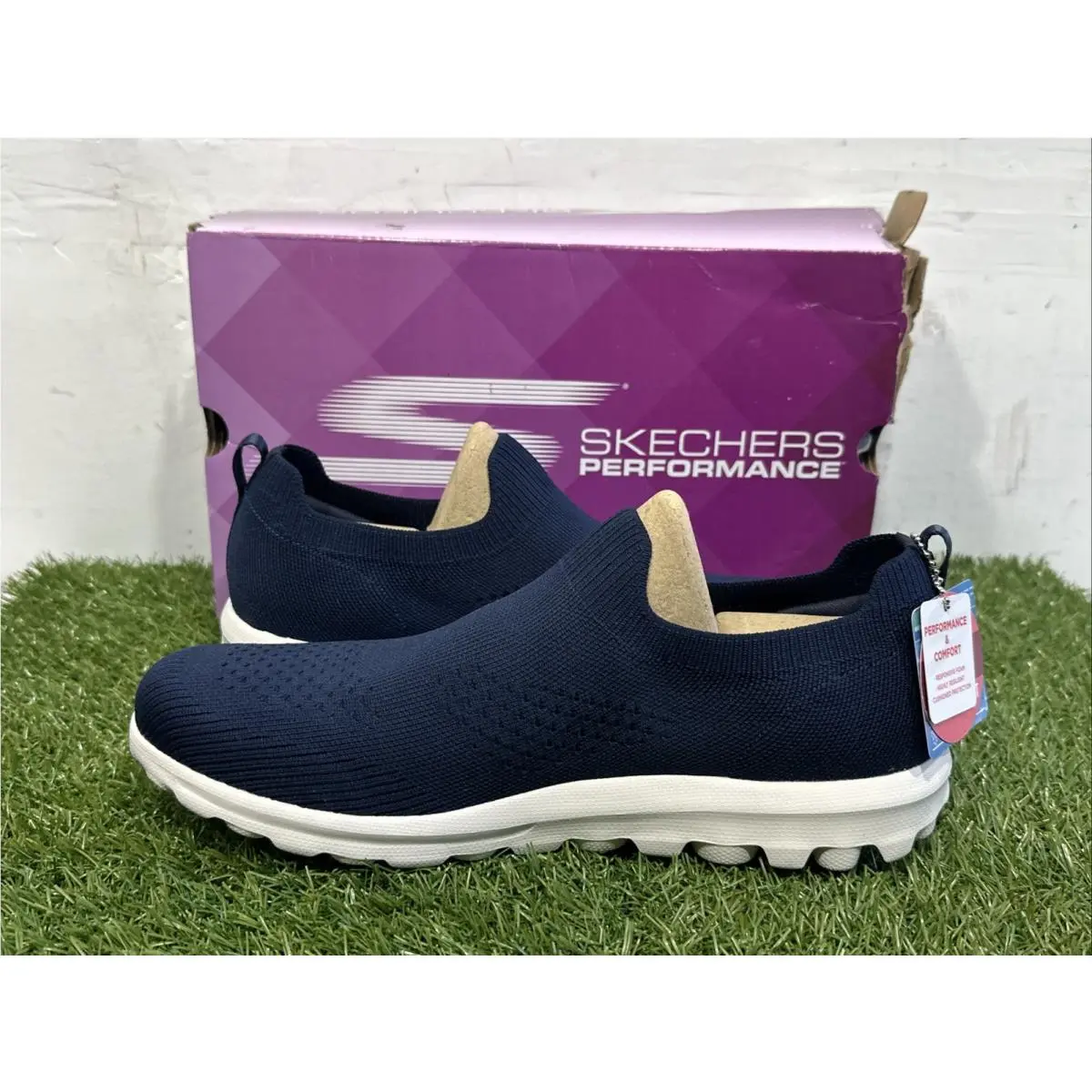 Skechers shoes - GO WALK Travel Vegan Washable Slip-On Shoes - Kourt - Navy 8