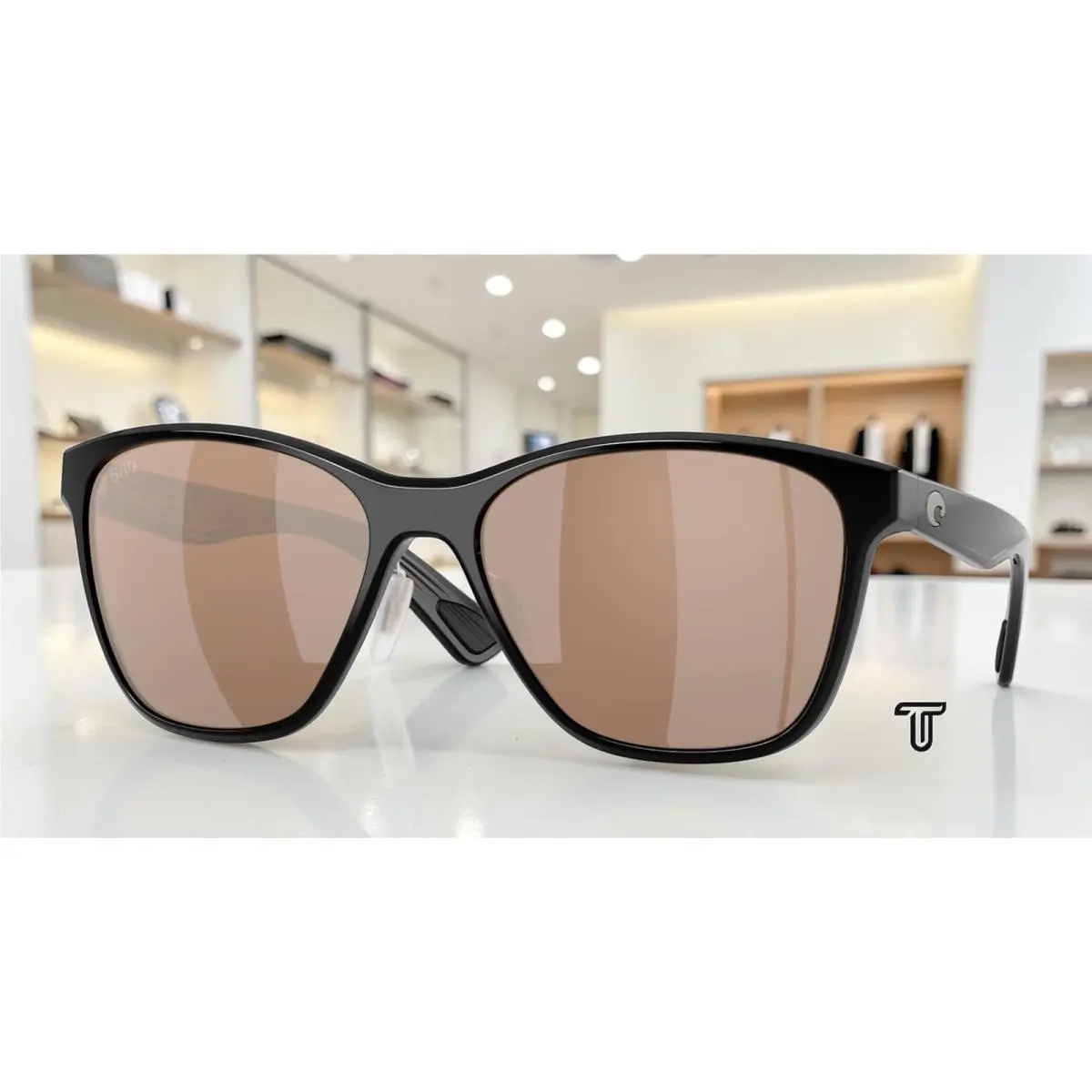 Costa 6S9127 03 Luna Nueva Black Copper Silver Polarized 57mm Women`s Sunglasses