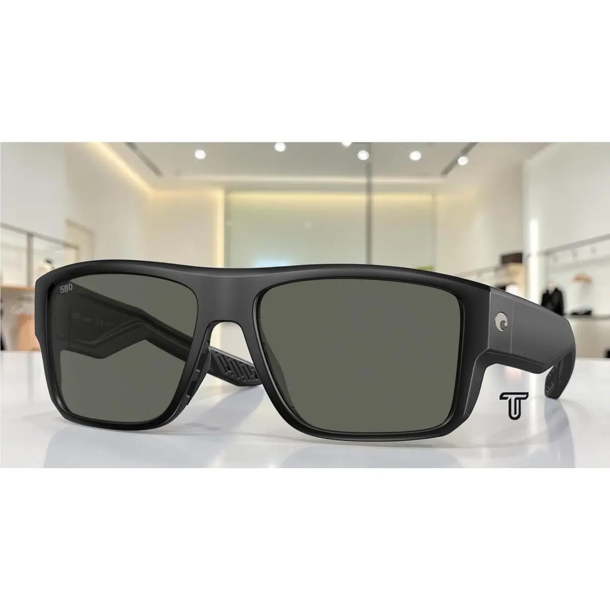 Costa 6S9116 911605 Taxman Matte Black Gray Polarized 59 mm Men`s Sunglasses