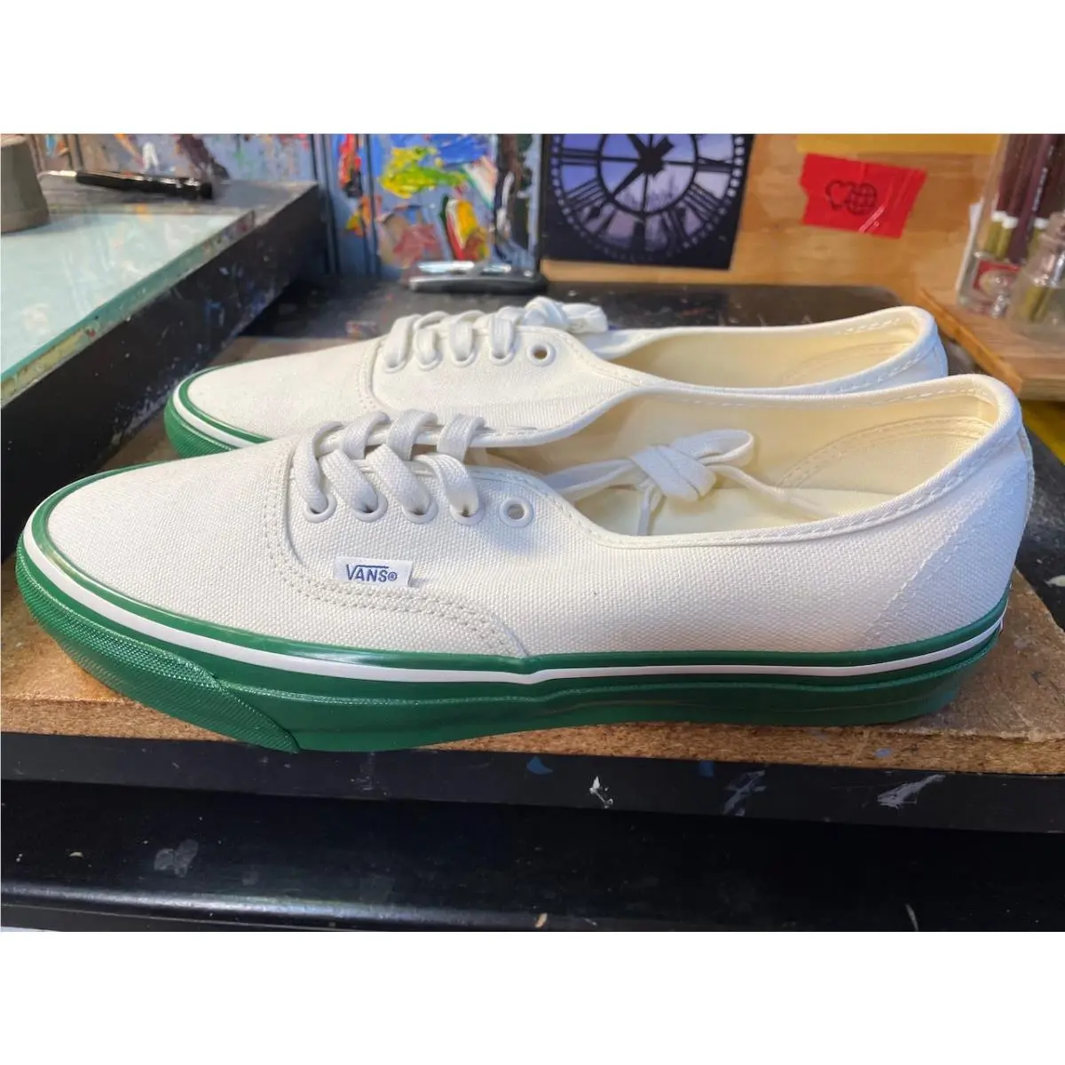 Vans Authentic LX 44 Duck Canvas White Green Men`s Size 11 Rare VN000EBNWGR