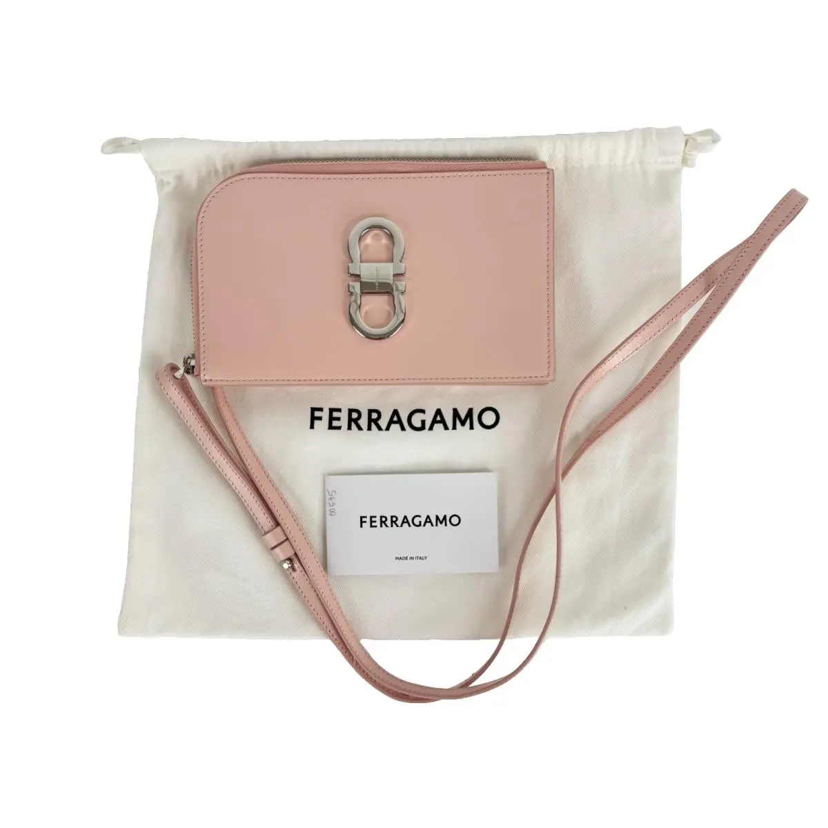 Salvatore Ferragamo Gancini Smartphone Bag Nyland Pink Leather