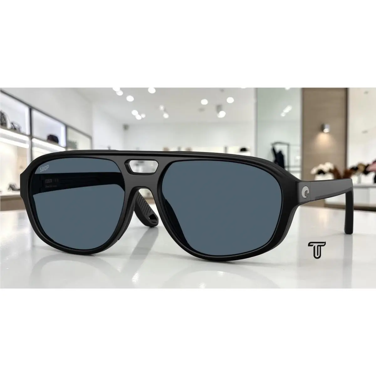 Costa 6S9133 913301 Street Heat Matte Black Gray Polarized 55mm Men`s Sunglasses