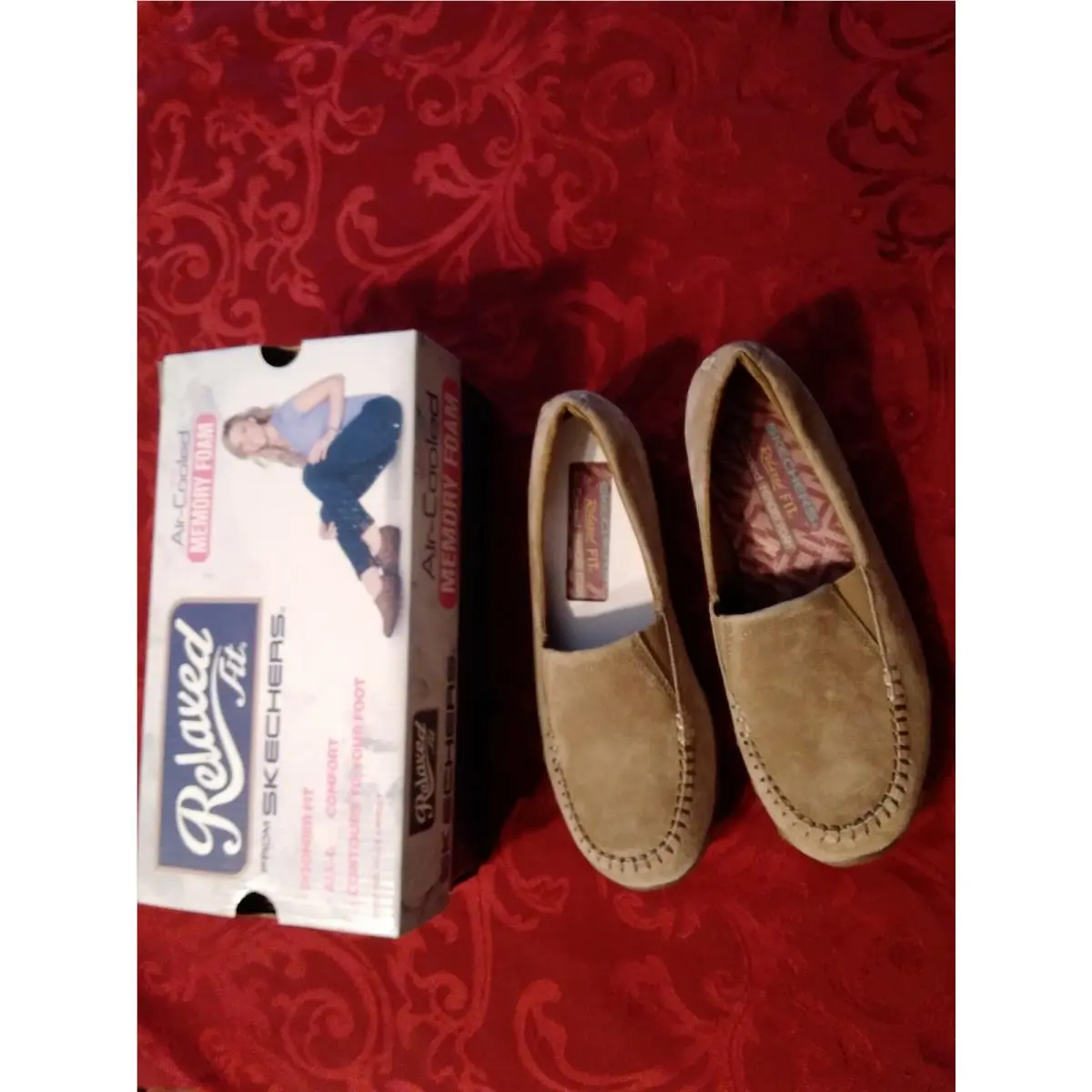 Relaxed Fit Skechers Bikers Wayfarer Womens Shoes Light Brown Leather Size 7
