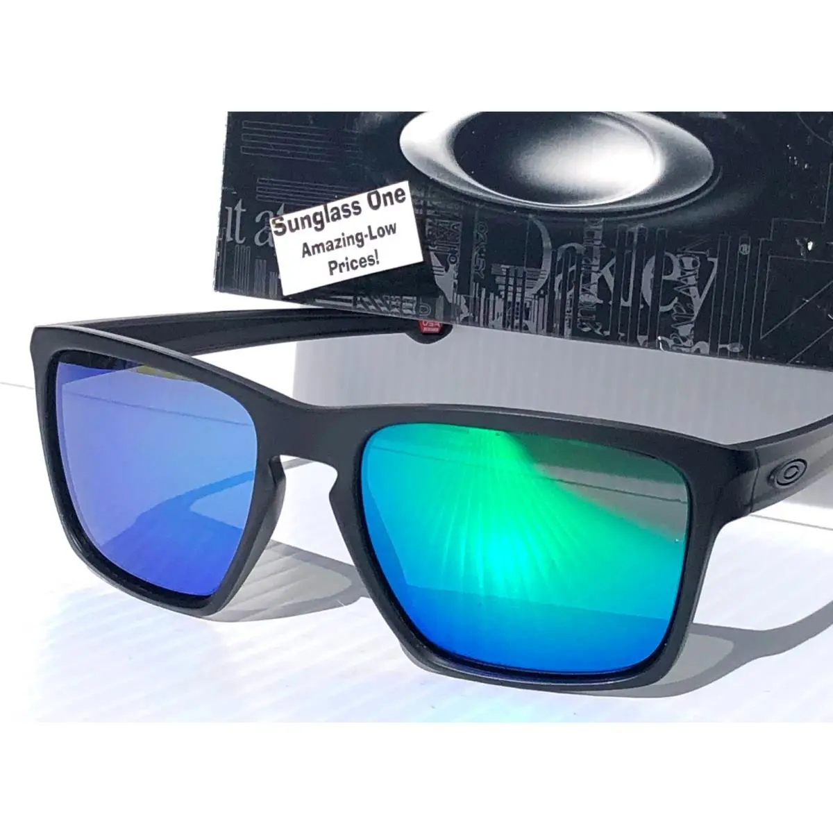 Oakley Sliver XL Matte Black Polarized Galaxy Jade Lens Sunglass 9341-01