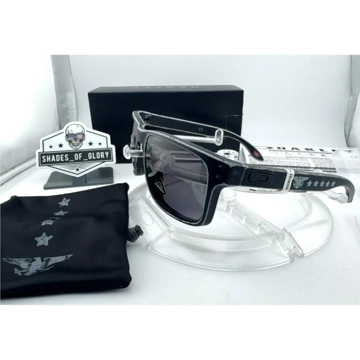 Oakley Holbrook Veterans Distressed Black Prizm Polarized Sunglasses OO9102-V9